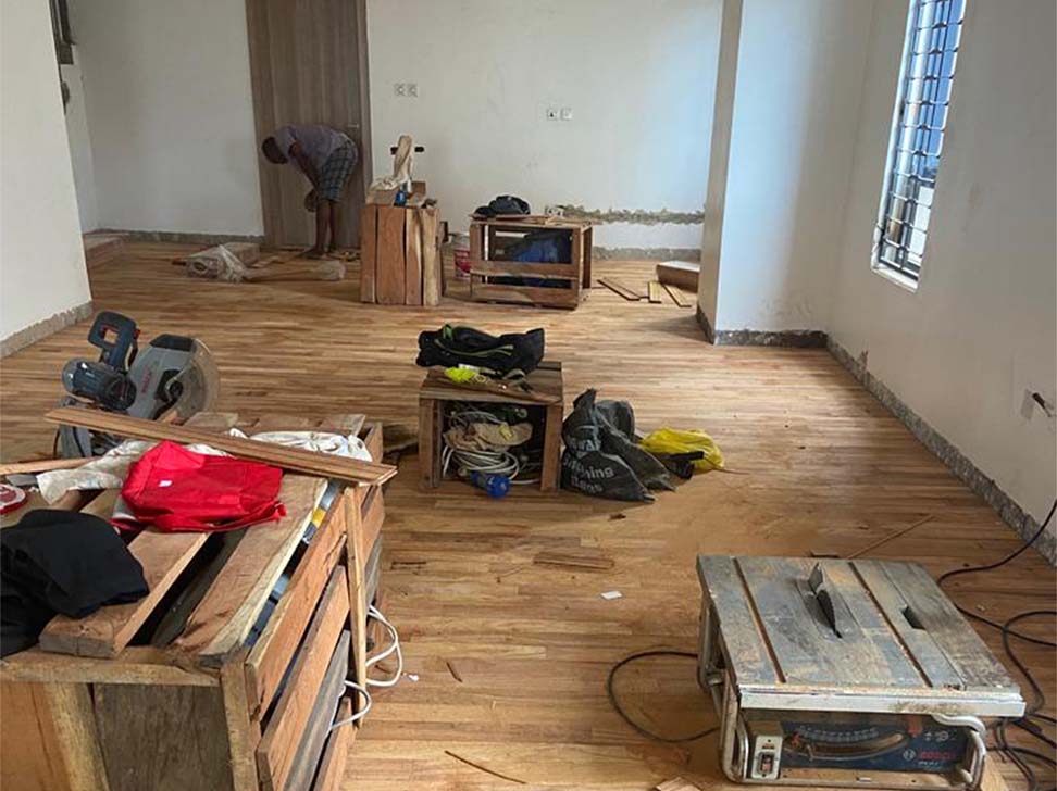 Calcitbond Products Limited - exotic hard wood flooring Manufacture in Abuja - Exotic Hardwood Flooring - Exotic hardwood floor maintenance - Exotic hardwood floor installation - Lifecamp Abuja project 3