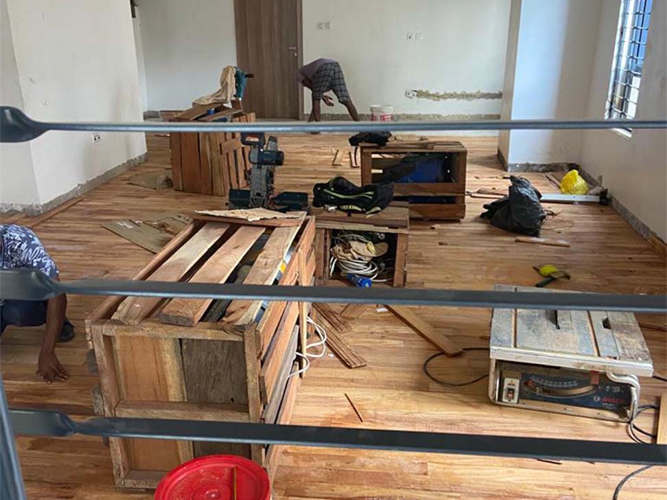 Calcitbond Products Limited - exotic hard wood flooring Manufacture in Abuja - Exotic Hardwood Flooring - Exotic hardwood floor maintenance - Exotic hardwood floor installation - Lifecamp Abuja project 4