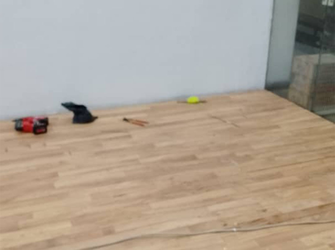 Calcitbond Products Limited - exotic hard wood flooring supplier - Exotic Hardwood Flooring - Exotic hardwood floor maintenance - Squash court port harcourt work in progress 1