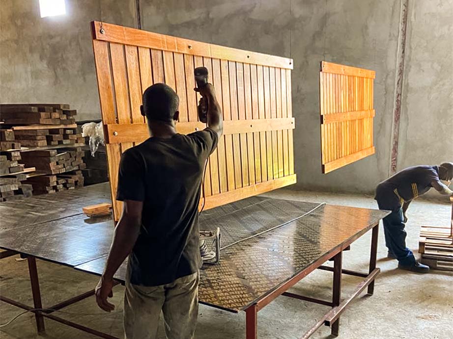 Calcitbond Products Limited-exotic hard wood flooring Manufacturer-Exotic Hardwood work in progress Shower platform