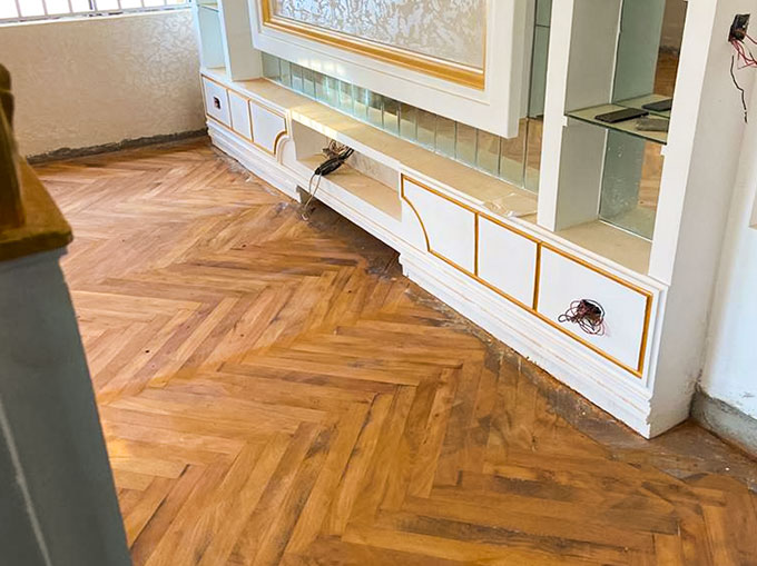 Abuja Hardwood Flooring Installation project in gwarimpa work in progress 1