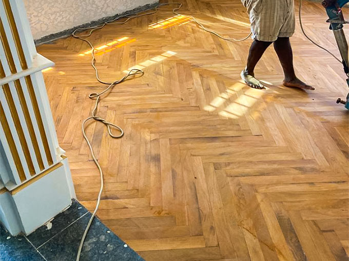 Abuja Hardwood Flooring Installation project in gwarimpa work in progress 2