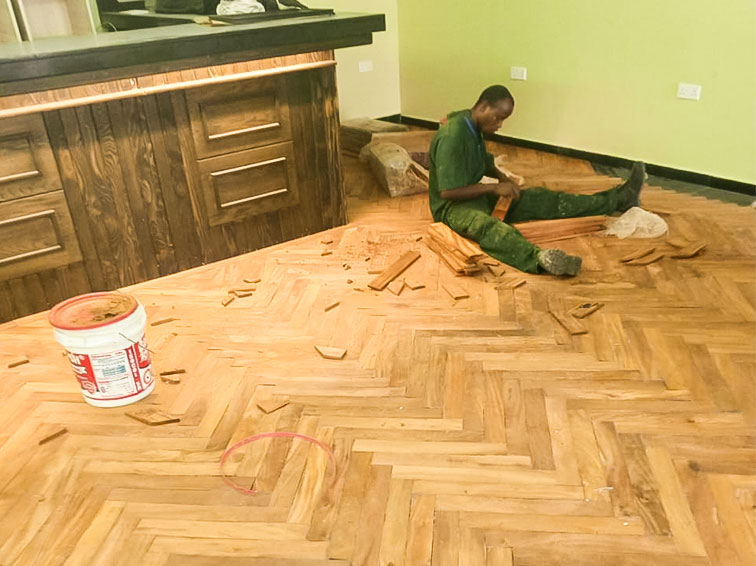 hardwood flooring - Hardwood Flooring Installation - Abuja Maitama Lounge 3