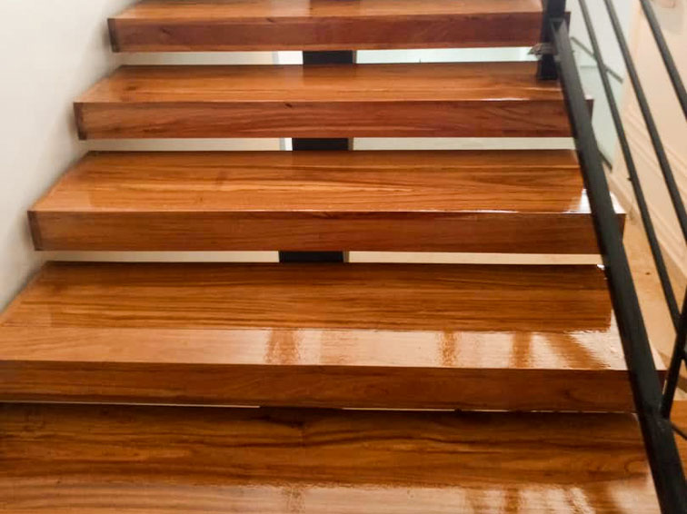 Hardwood Flooring Installation - Calcitbond - Staircase